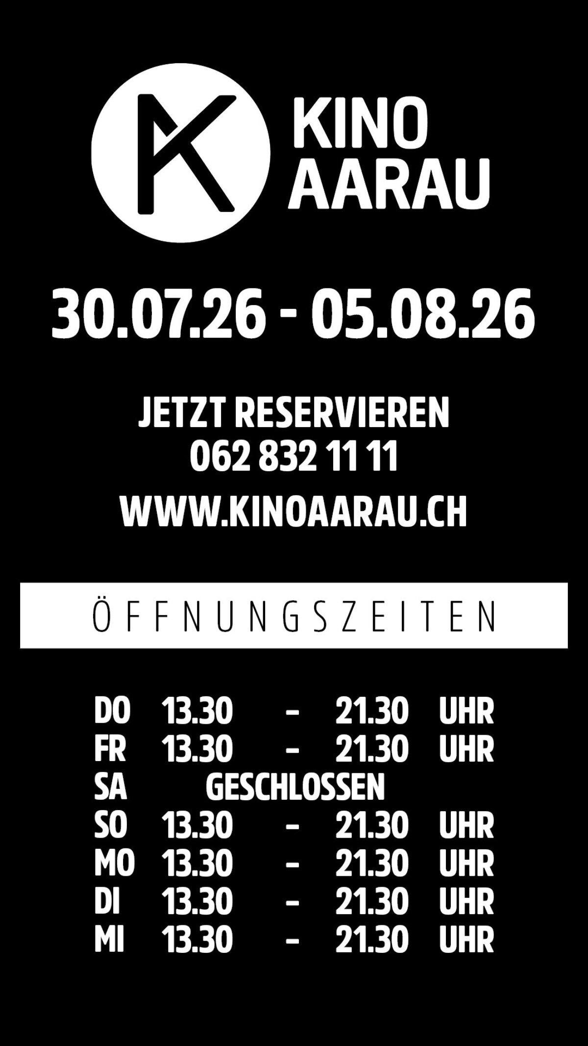 Oeffnungszeiten Woche31